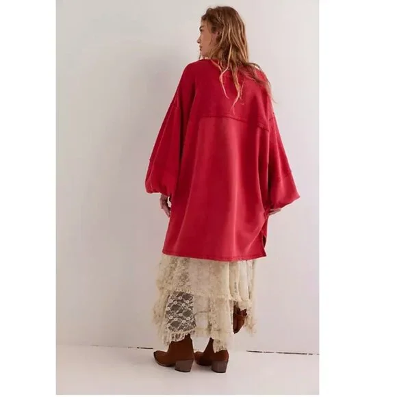 Free People "We The Free" Coastal Solid Crew Oversized Ribbed Dress - Picture 4 of 7